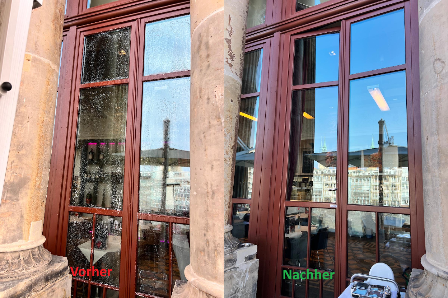 Schaufenster vorher und nachher