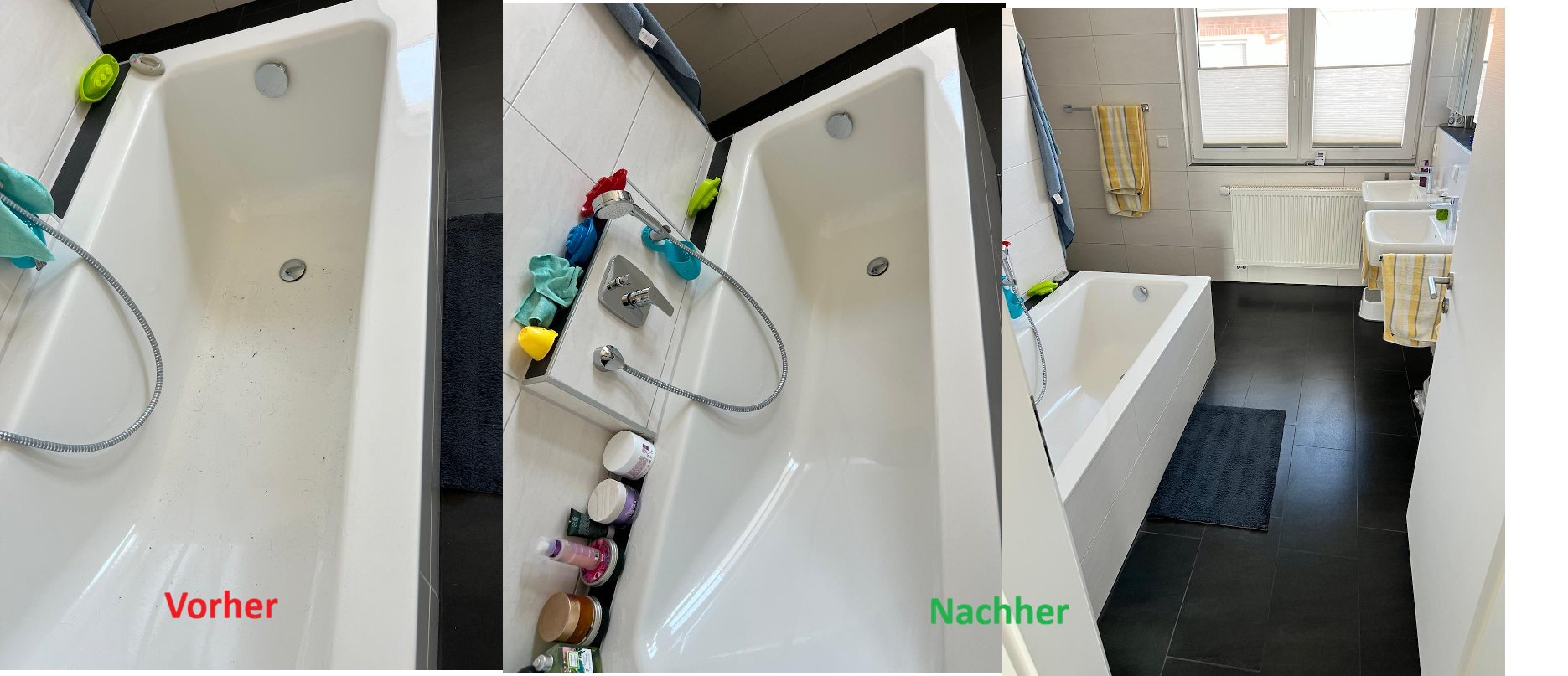 Badewanne vorher und nachher